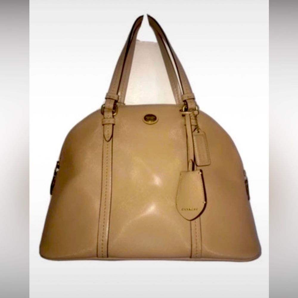 Coach Beige Leather Shoulder Bag